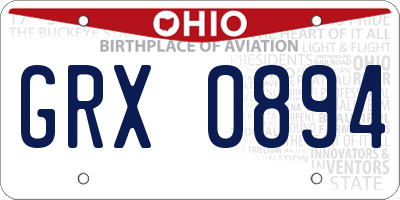 OH license plate GRX0894