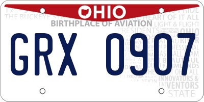 OH license plate GRX0907