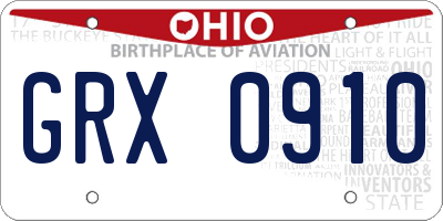 OH license plate GRX0910
