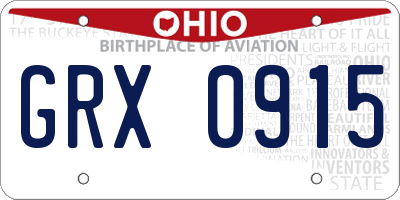 OH license plate GRX0915
