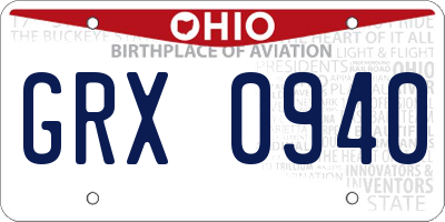 OH license plate GRX0940