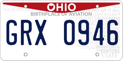 OH license plate GRX0946