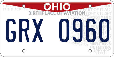 OH license plate GRX0960