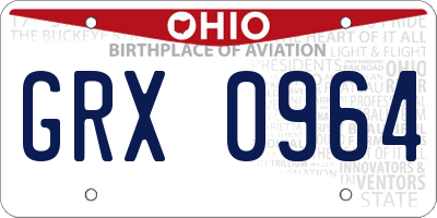 OH license plate GRX0964