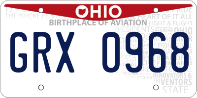 OH license plate GRX0968