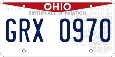 OH license plate GRX0970