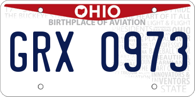 OH license plate GRX0973