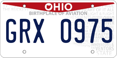 OH license plate GRX0975