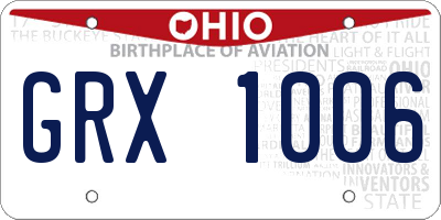OH license plate GRX1006
