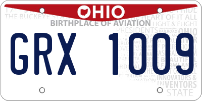 OH license plate GRX1009