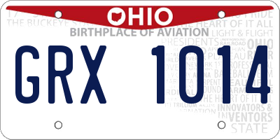 OH license plate GRX1014