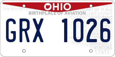 OH license plate GRX1026