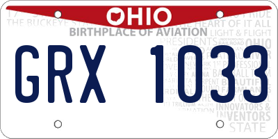 OH license plate GRX1033