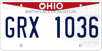 OH license plate GRX1036