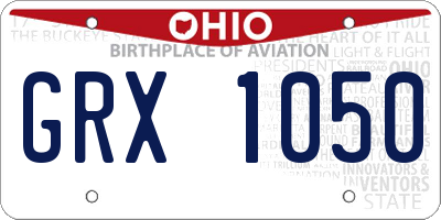 OH license plate GRX1050