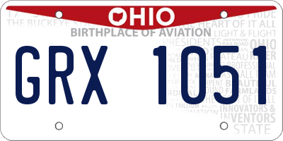 OH license plate GRX1051