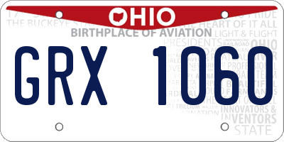 OH license plate GRX1060