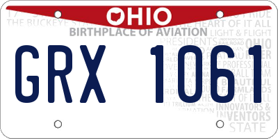OH license plate GRX1061