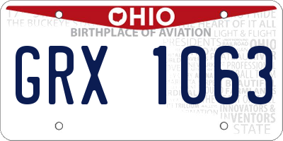 OH license plate GRX1063