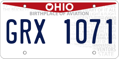 OH license plate GRX1071