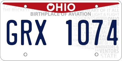 OH license plate GRX1074