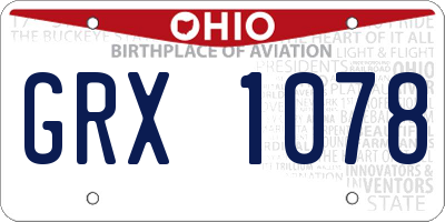 OH license plate GRX1078
