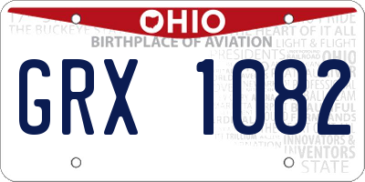 OH license plate GRX1082