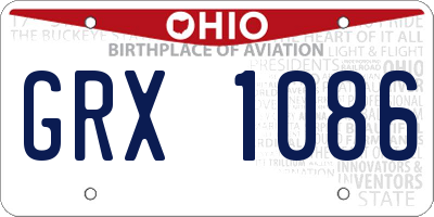 OH license plate GRX1086
