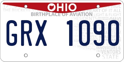 OH license plate GRX1090