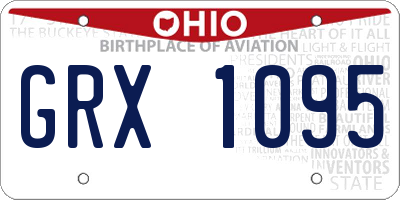 OH license plate GRX1095