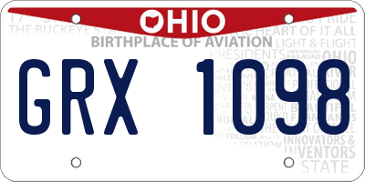 OH license plate GRX1098