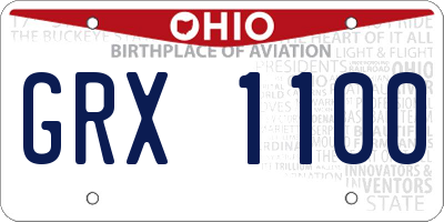 OH license plate GRX1100
