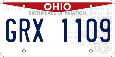OH license plate GRX1109