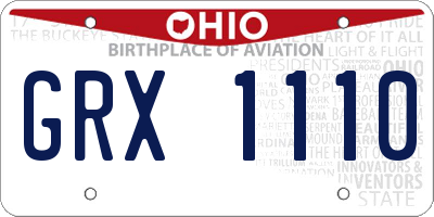 OH license plate GRX1110
