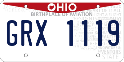 OH license plate GRX1119