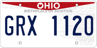 OH license plate GRX1120