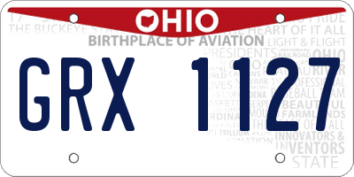 OH license plate GRX1127