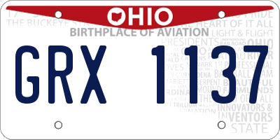 OH license plate GRX1137