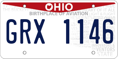 OH license plate GRX1146