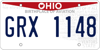OH license plate GRX1148