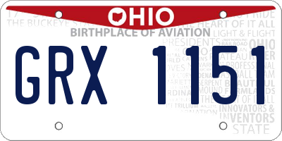 OH license plate GRX1151