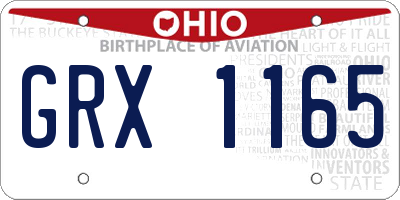 OH license plate GRX1165