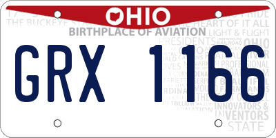 OH license plate GRX1166