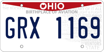 OH license plate GRX1169