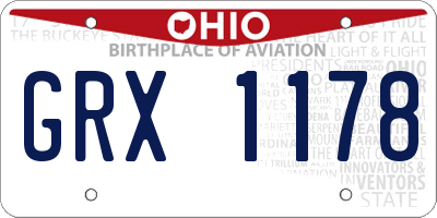 OH license plate GRX1178