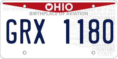 OH license plate GRX1180