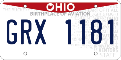 OH license plate GRX1181