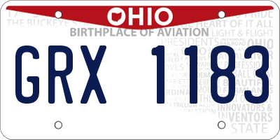 OH license plate GRX1183