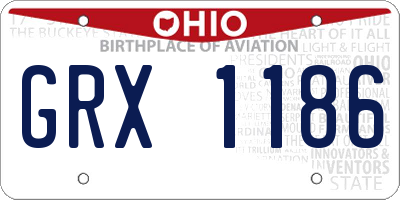 OH license plate GRX1186