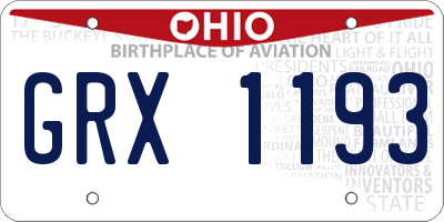 OH license plate GRX1193